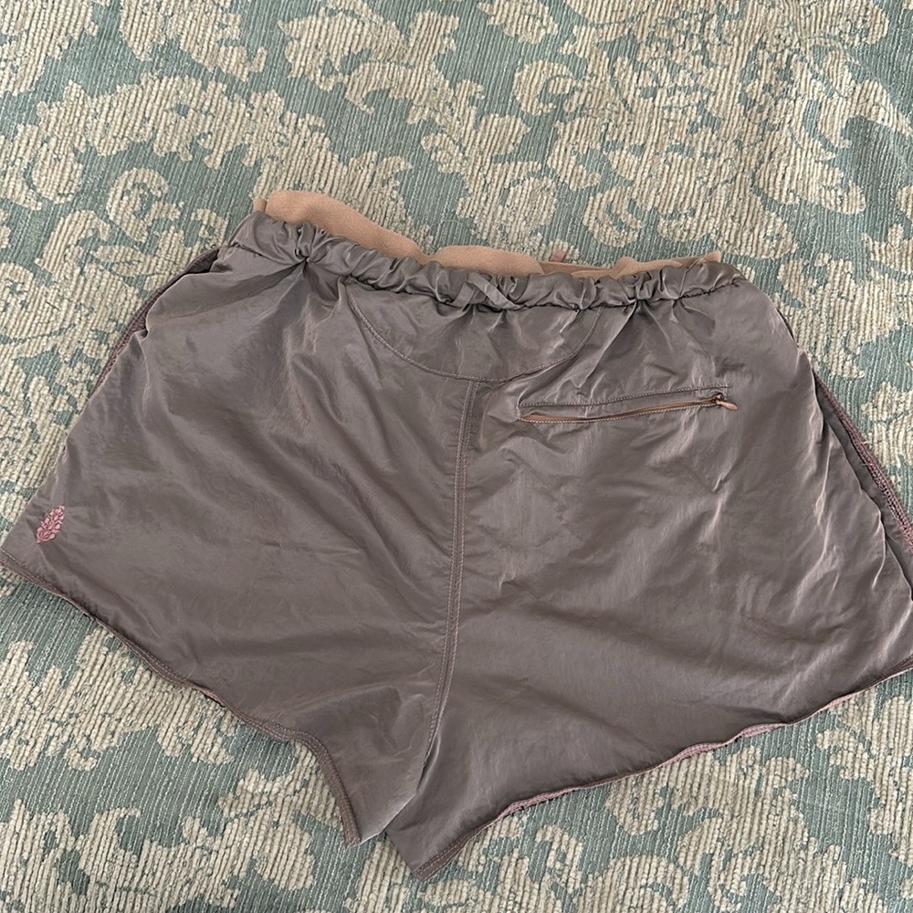 Free people movement pinkish gray shorts. - Picture 3 of 7